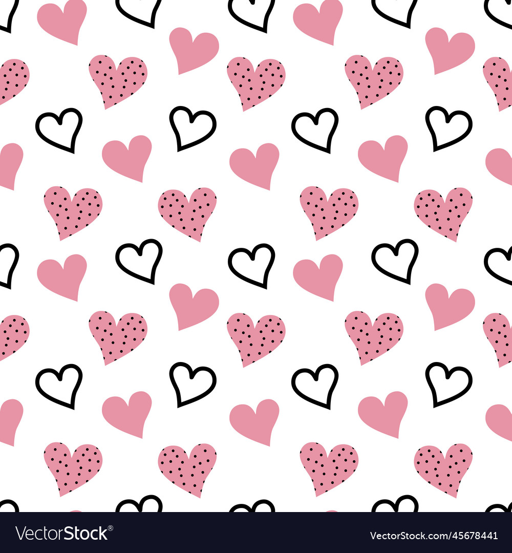 Heart symbol seamless pattern feminine colors Vector Image