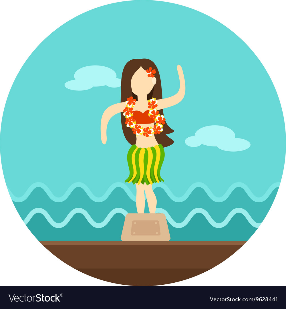 Hula dancer statuette icon summer vacation