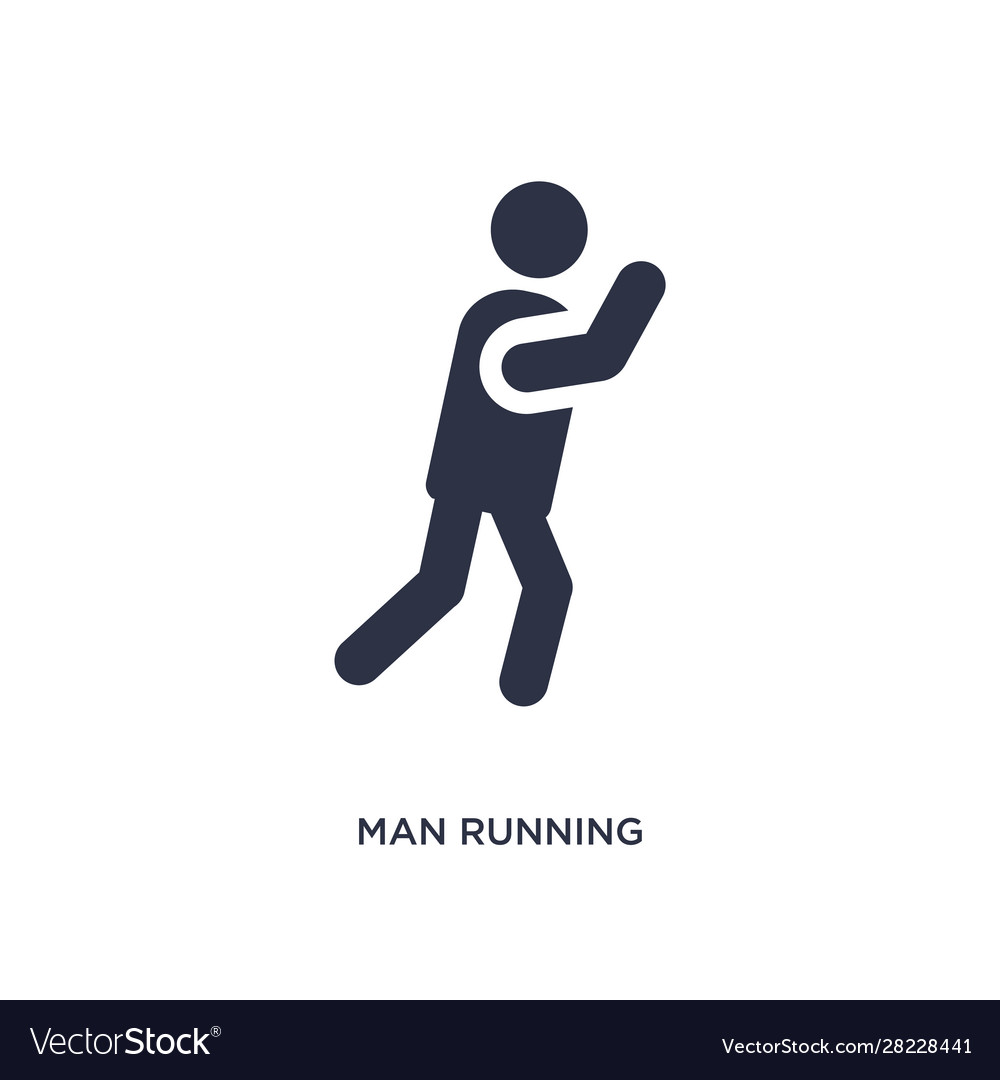 Man running icon on white background simple vector image Man running icon on white background simple