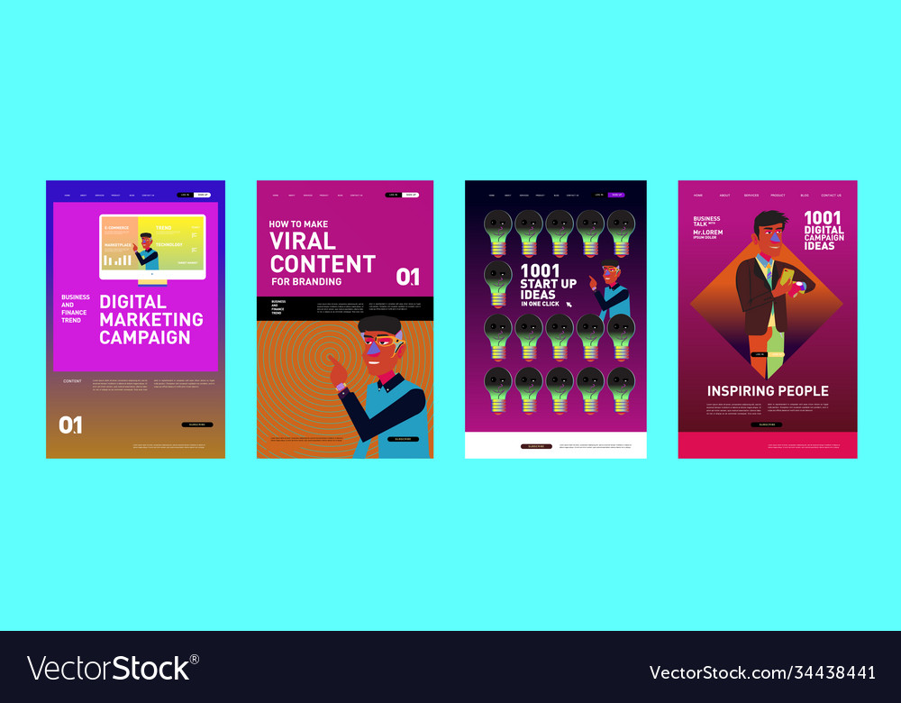 Presentation and website interface layout design Vector Image Presentation and website interface layout design