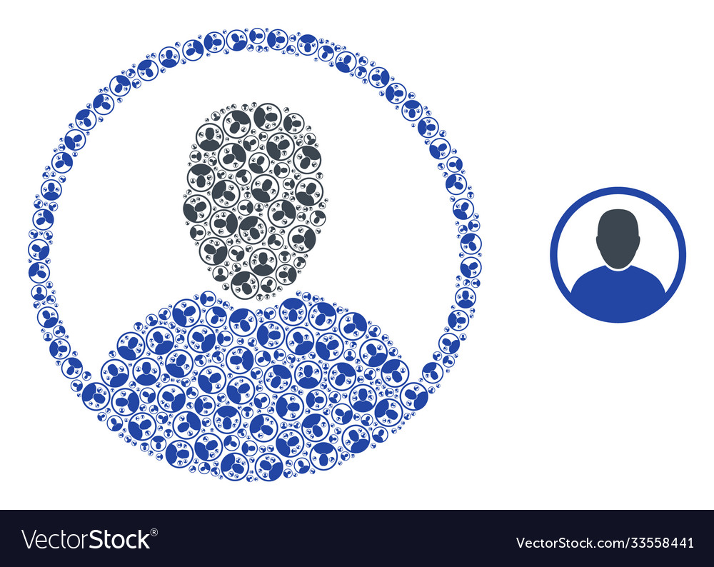 Rounded user portrait recursive mosaic self