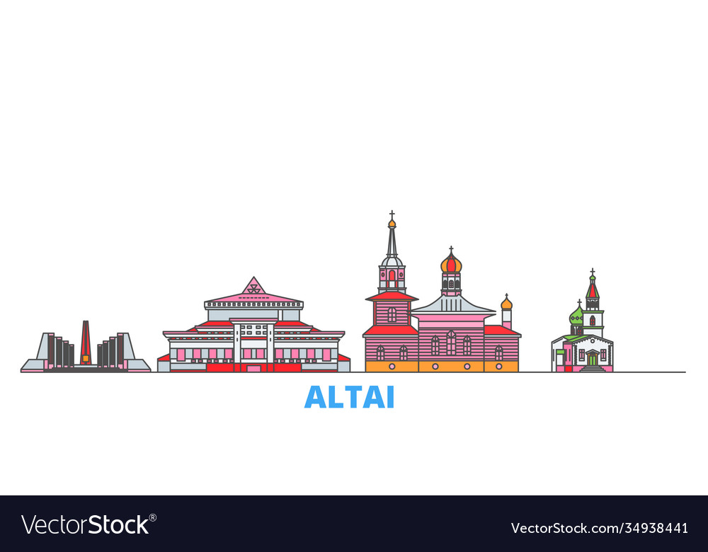 Russia gorno altaysk line cityscape flat