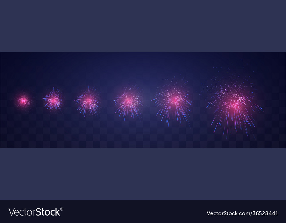 Set different stages a firework explosion vector image Set different stages a firework explosion