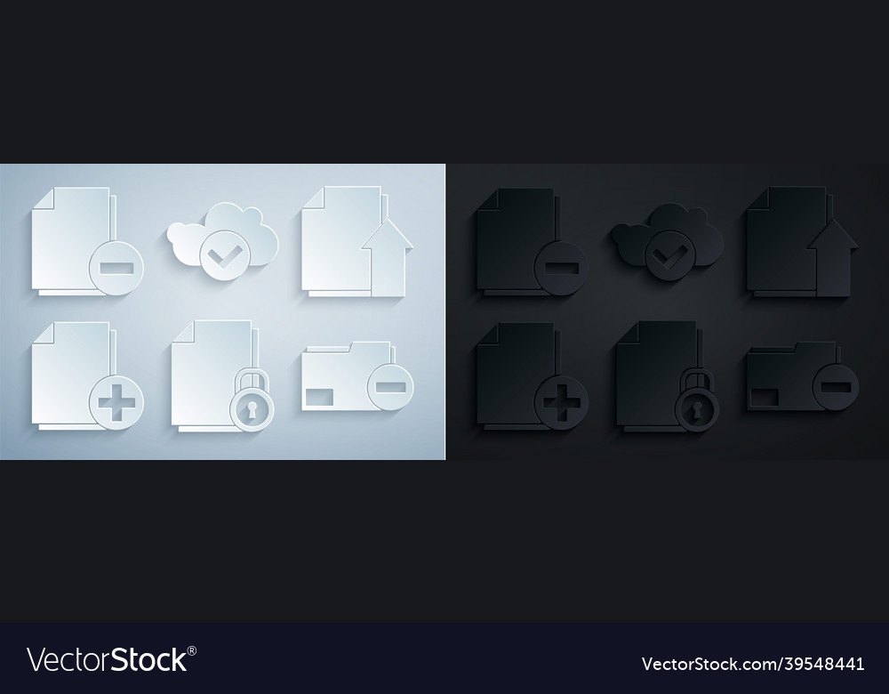 Set document and lock upload file add vector image Set document and lock upload file add