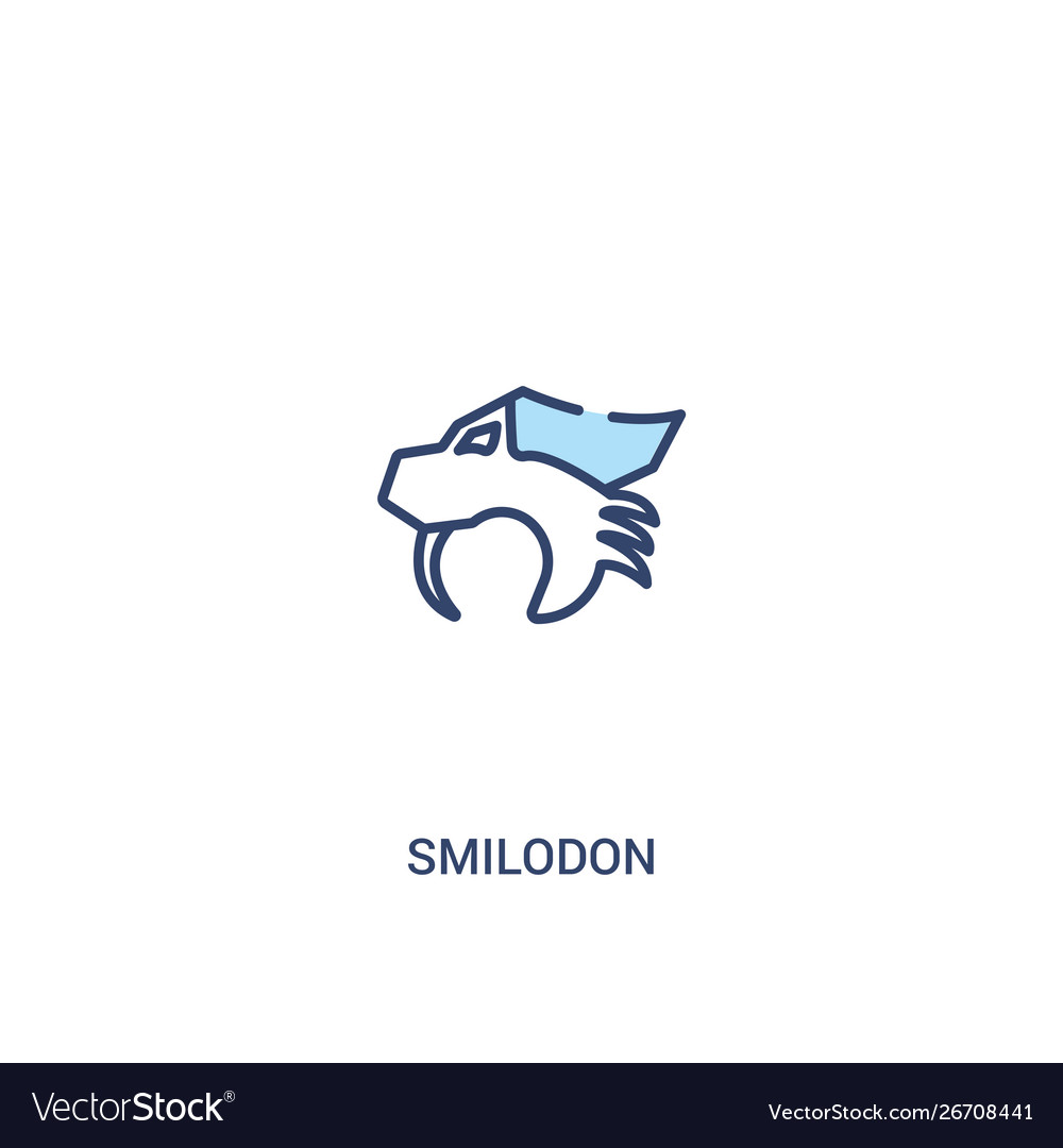 Smilodon concept 2 colored icon simple line vector image Smilodon concept 2 colored icon simple line