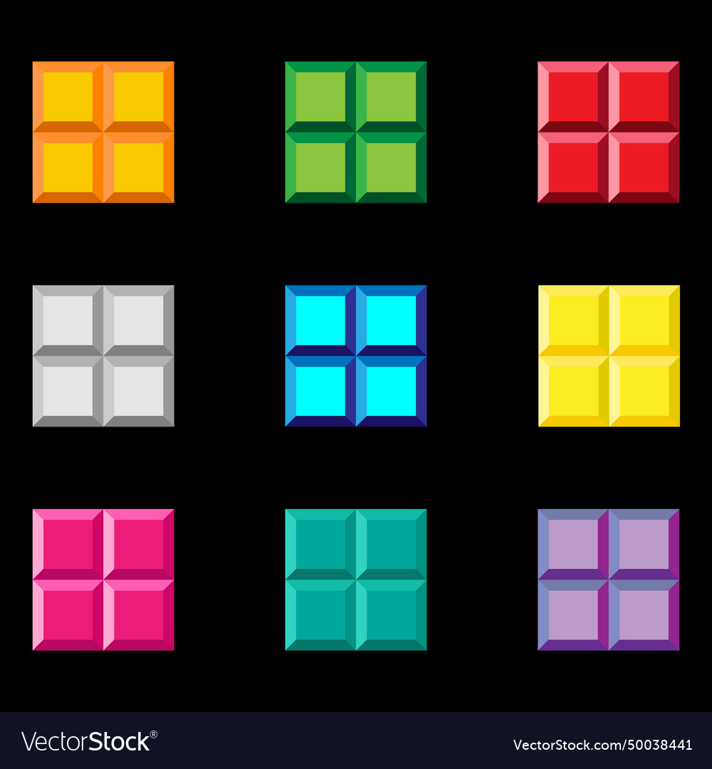 Square tetris game Royalty Free Vector Image - VectorStock