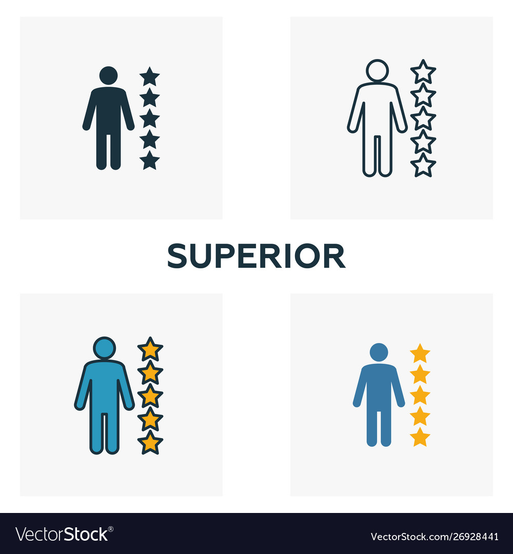 Superior icon set four elements in different vector image Superior icon set four elements in different