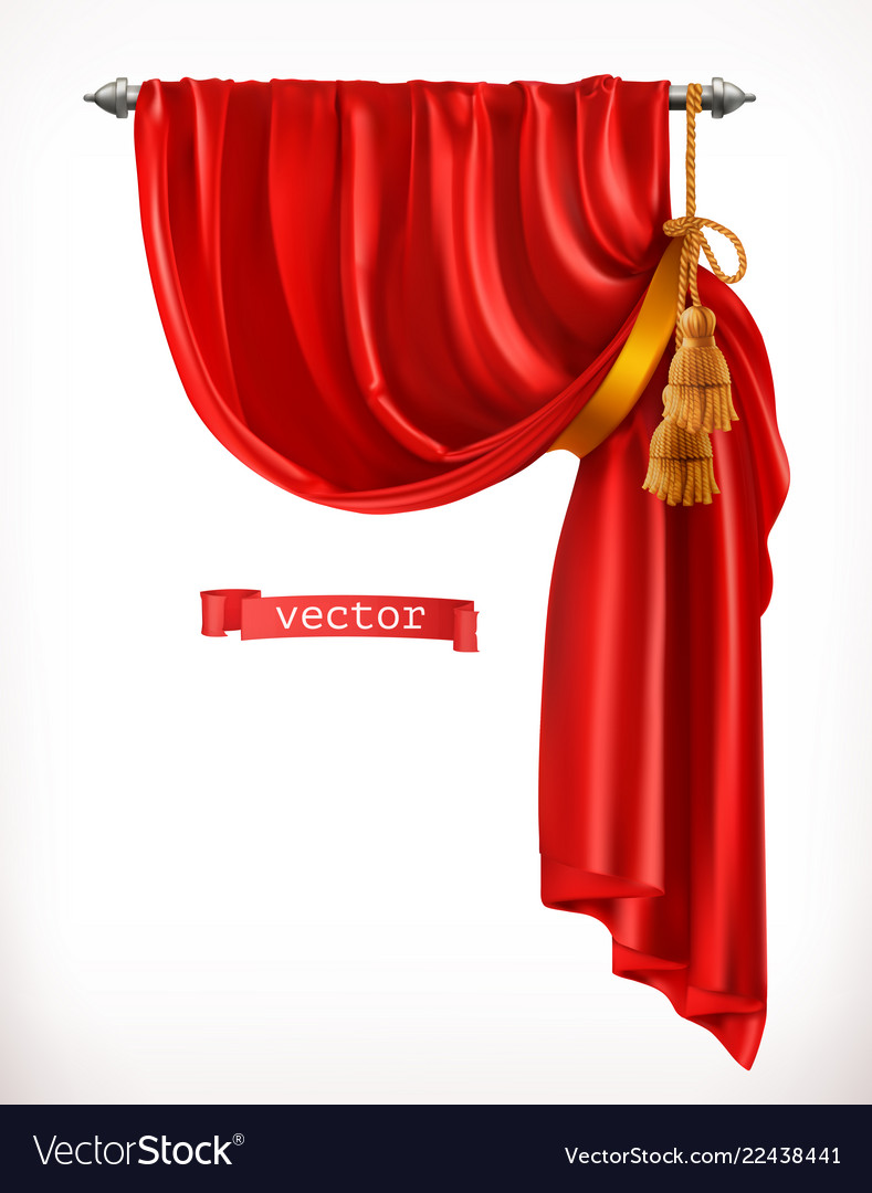 Theater Red Curtain 3d Realistic Royalty Free Vector Image