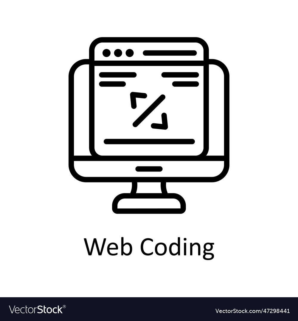 Web Codierung Kontur Icon Design