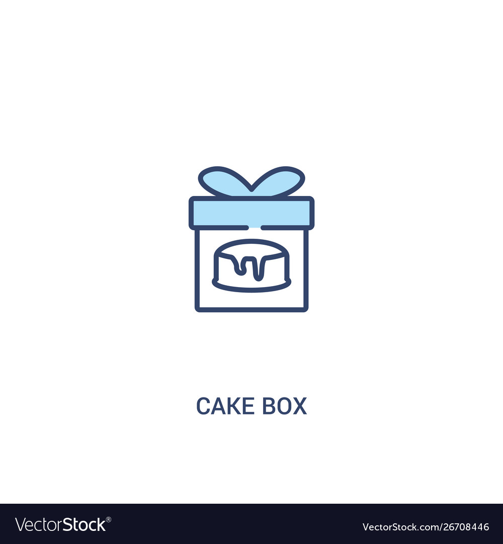 Cake box concept 2 colored icon simple line Vector Image