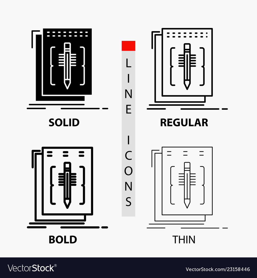 Code edit editor language program icon in thin vector image Code edit editor language program icon in thin