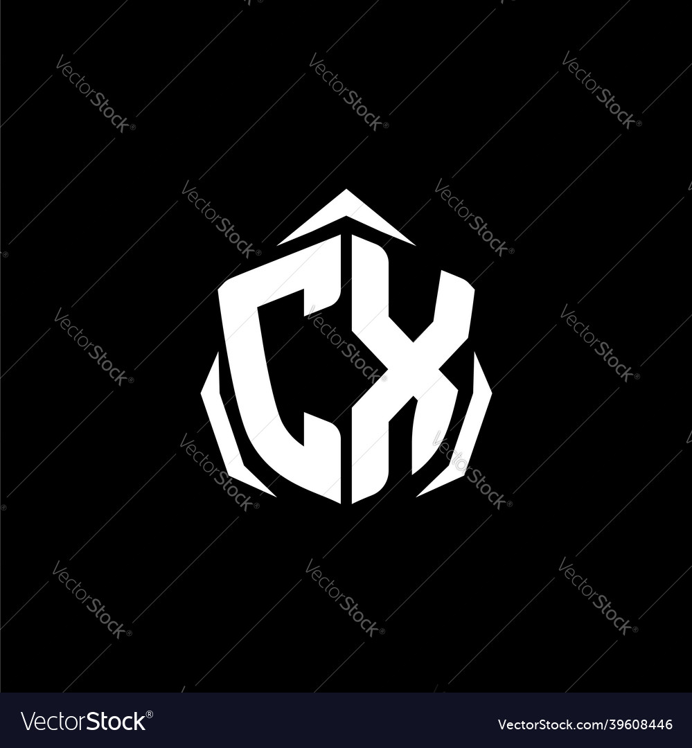 Cx monogram shield shape style