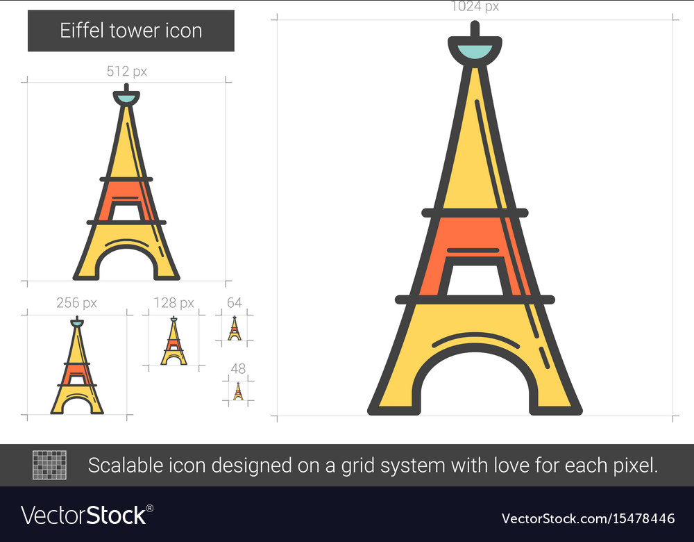 Eiffel tower line icon