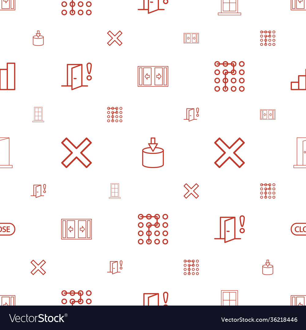 Exit icons pattern seamless white background vector image Exit icons pattern seamless white background