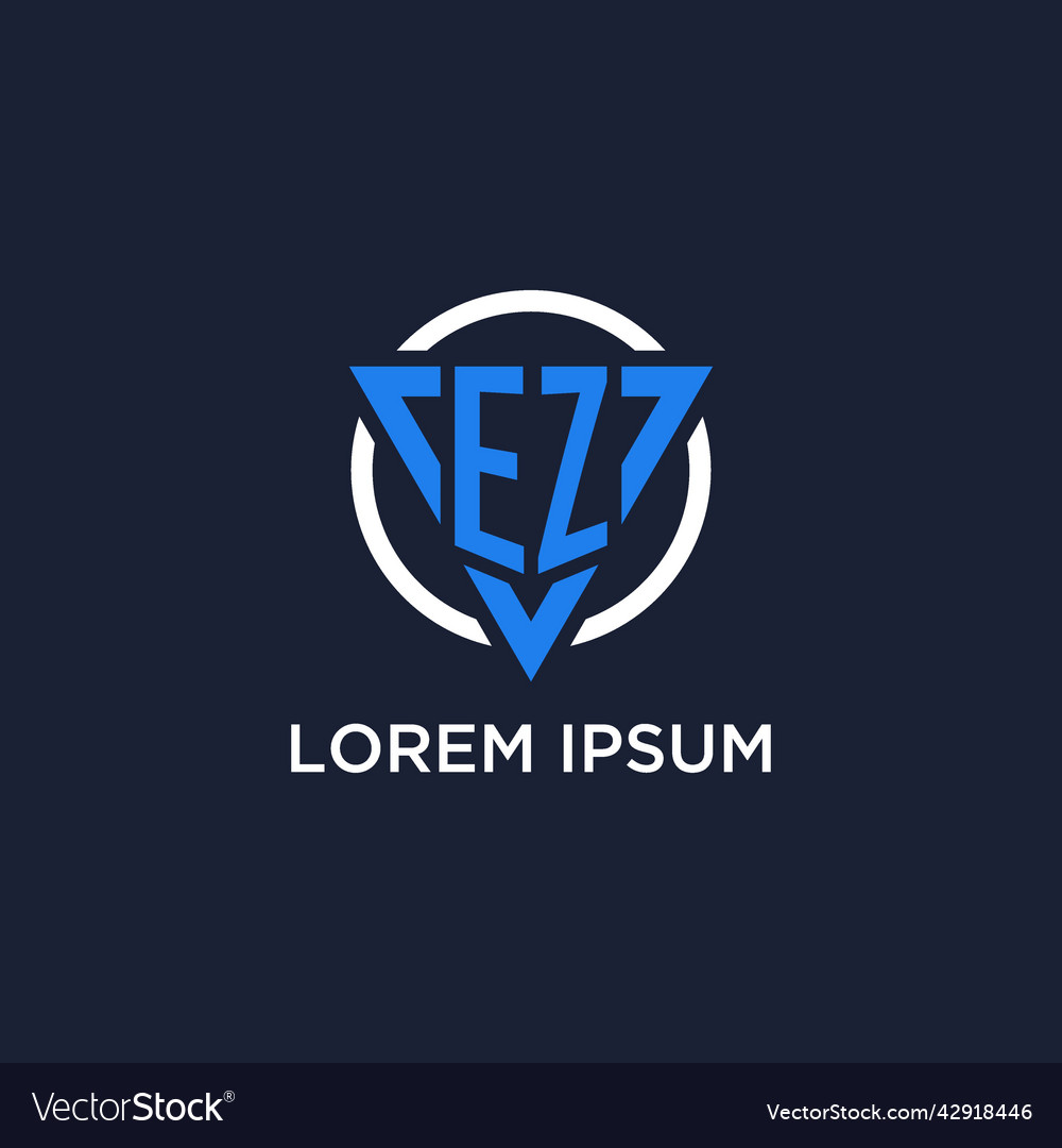 Ez monogram logo with triangle shape and circle