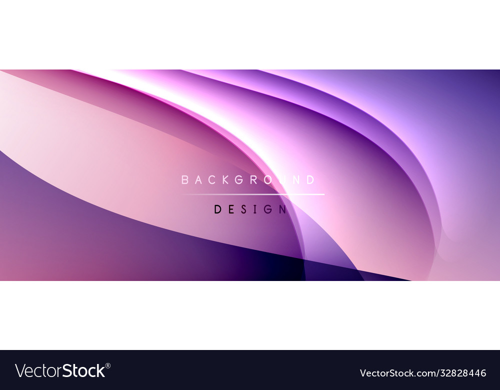 Fluid gradient waves with shadow lines and glowing