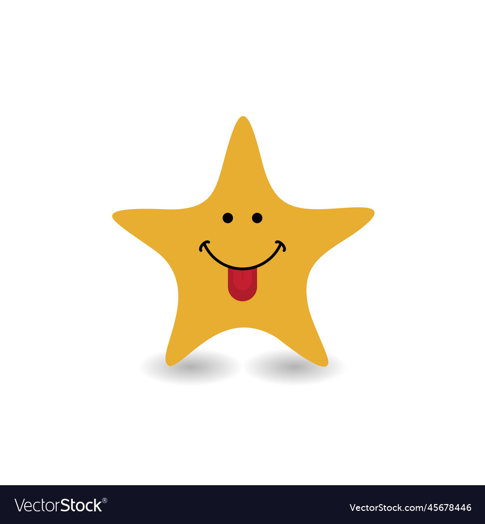 Funny smile star icon logo