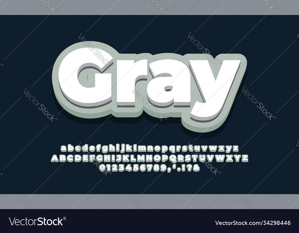 Gray with white 3d font effect or text styles