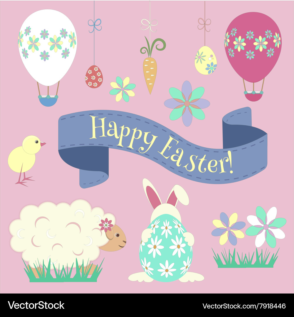 Happy easter poster Royalty Free Vector Image - VectorStock