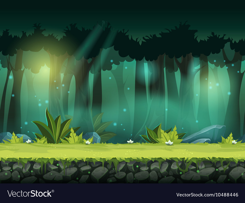 Horizontal seamless forest Royalty Free Vector Image