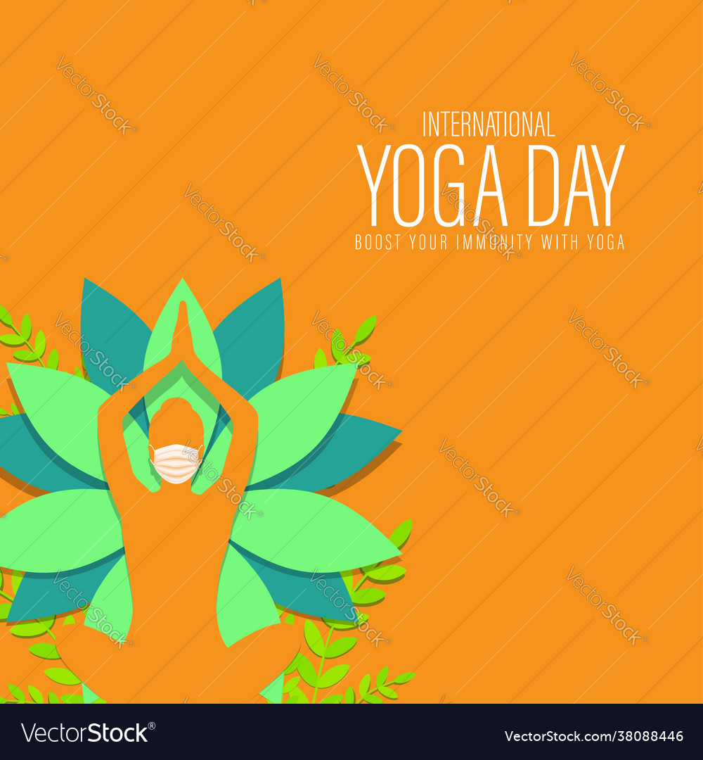 International yoga day concept banner 21 june Vector Image