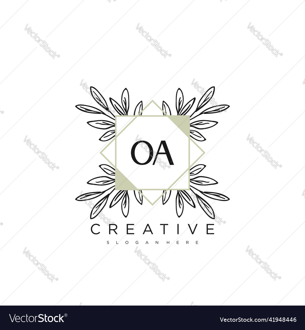 Oa erste Buchstaben Blume Logo Vorlage Premium Kunst