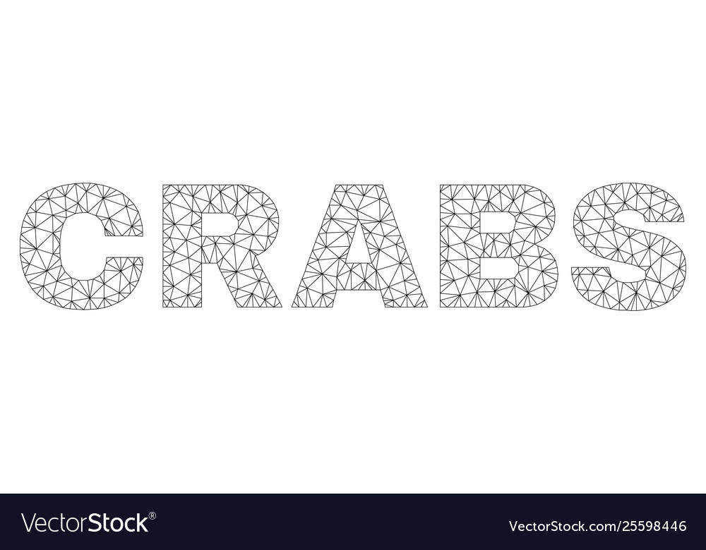 Polygonal mesh crabs text caption vector image Polygonal mesh crabs text caption