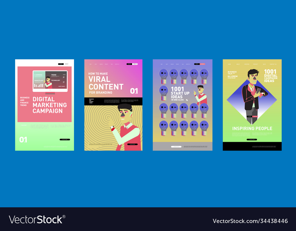 Presentation and website interface layout design Vector Image Presentation and website interface layout design