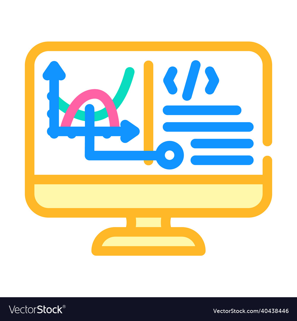 Programming software data science color icon vector image Programming software data science color icon