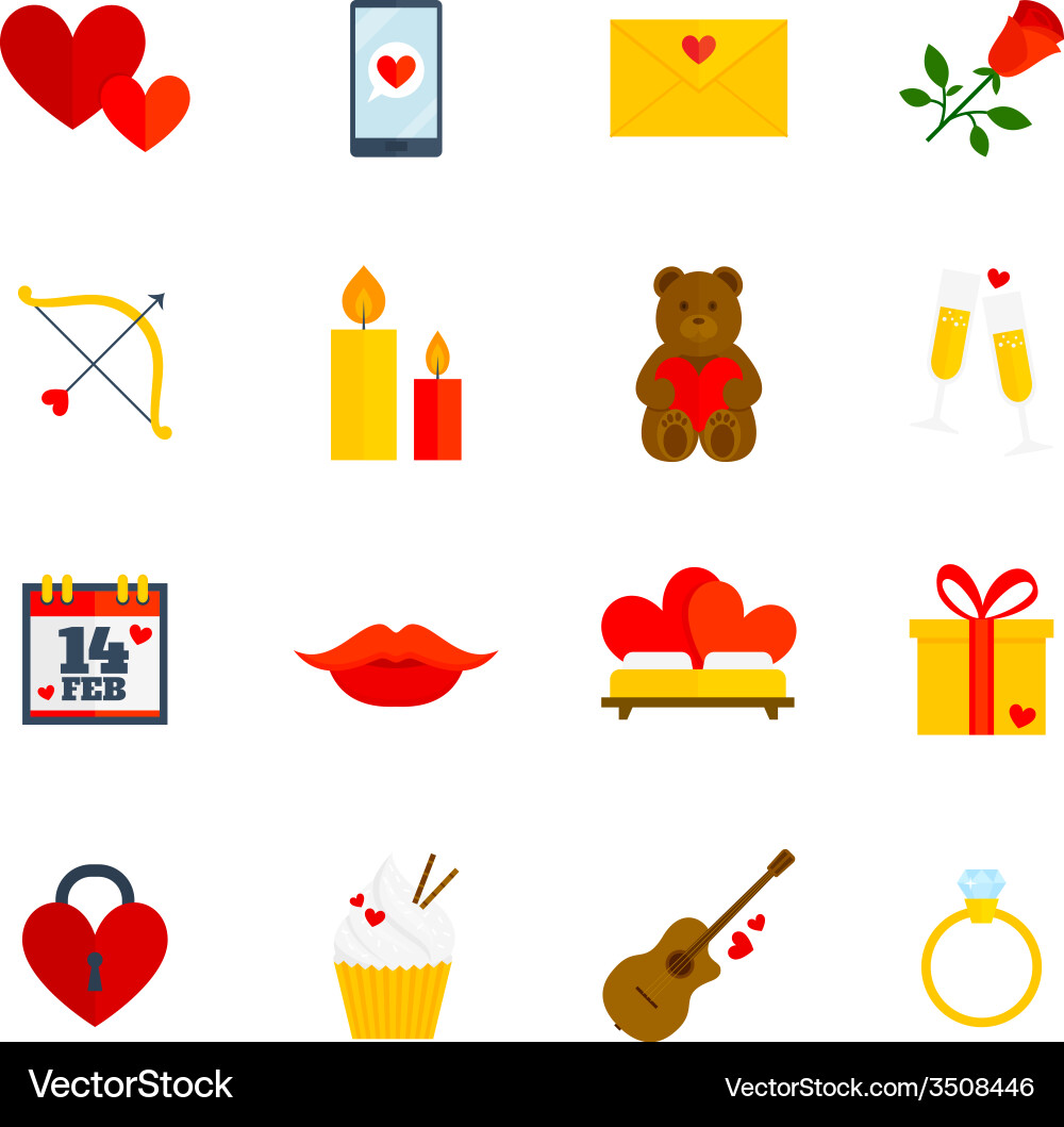 Romantic icon flat Royalty Free Vector Image - VectorStock