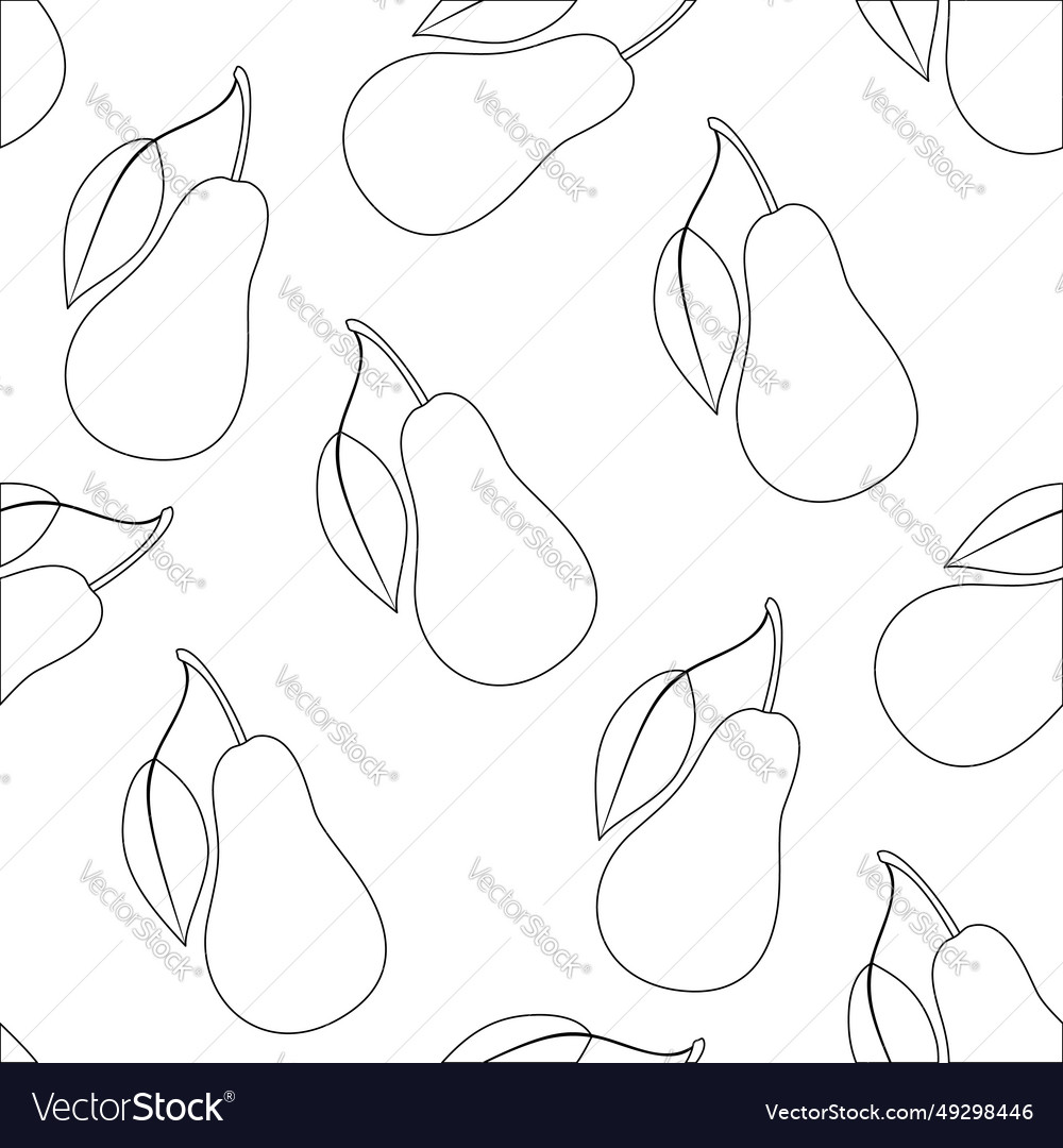 Seamless pattern with cute pear vector image Seamless pattern with cute pear
