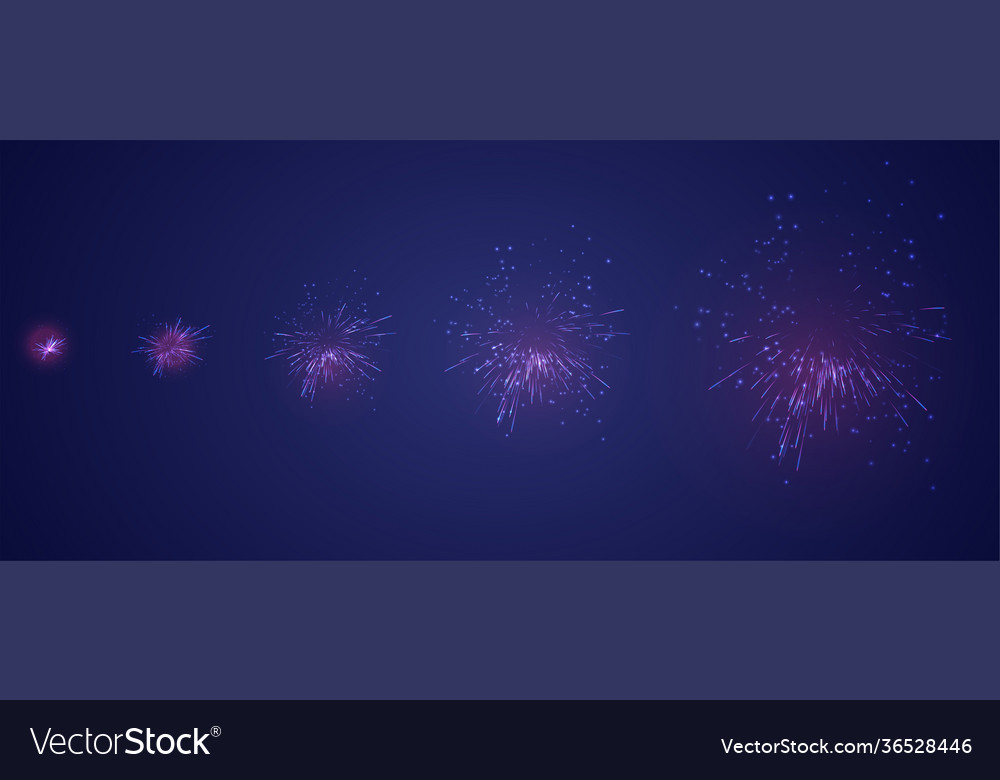 Set different stages a firework explosion vector image Set different stages a firework explosion