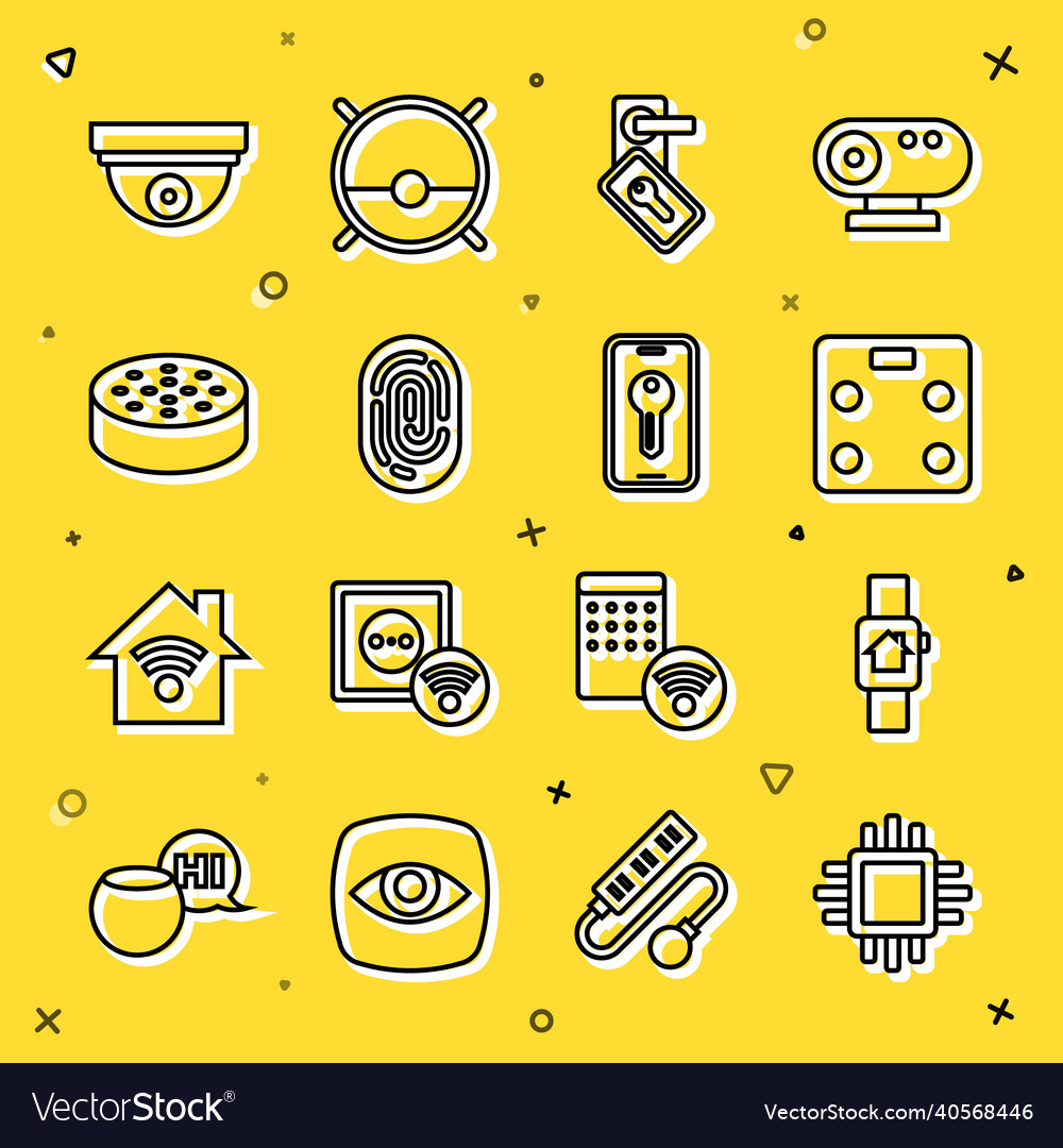 Set line processor with cpu smart home vector image Set line processor with cpu smart home