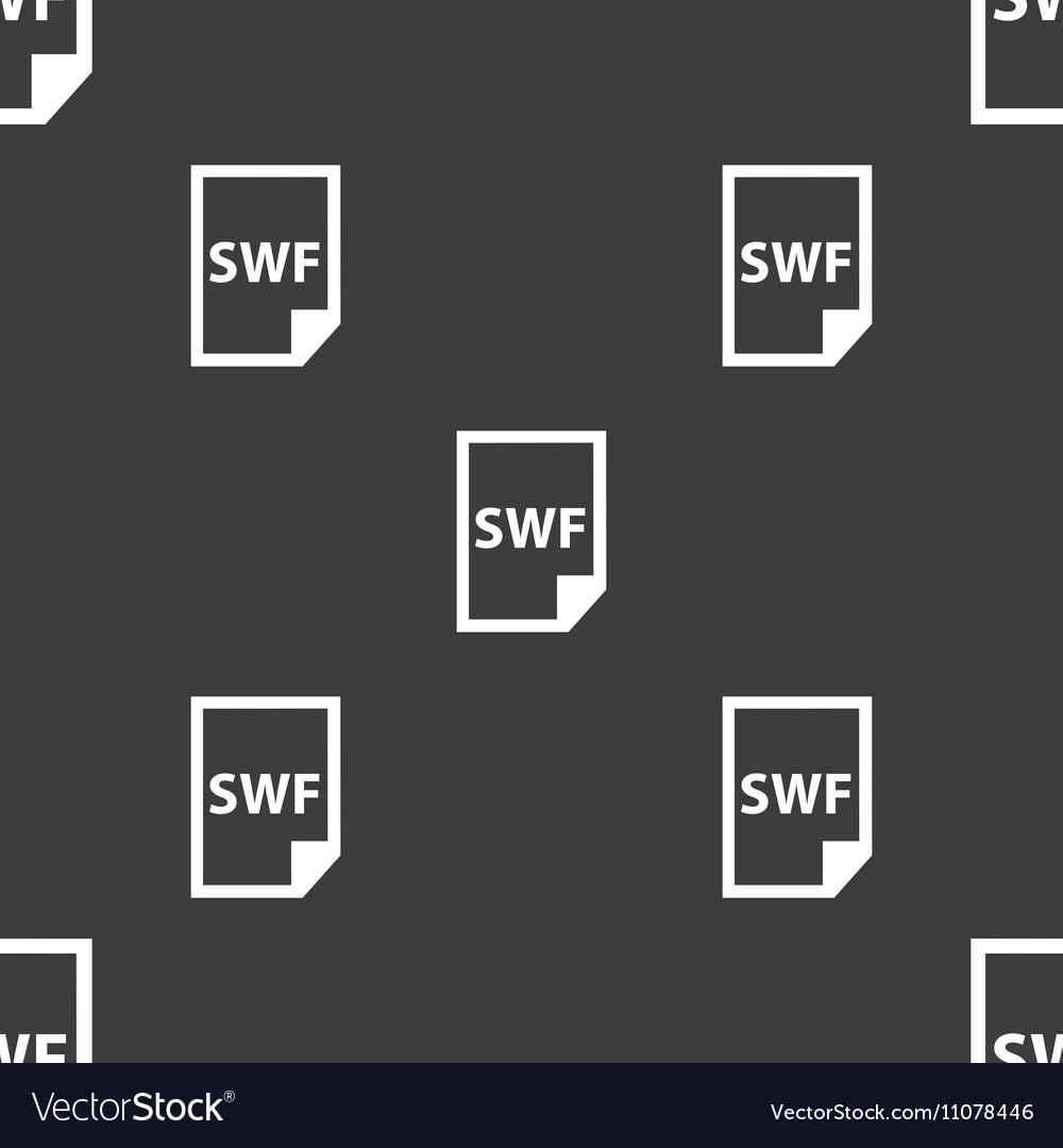 Swf file icon sign seamless pattern on a gray