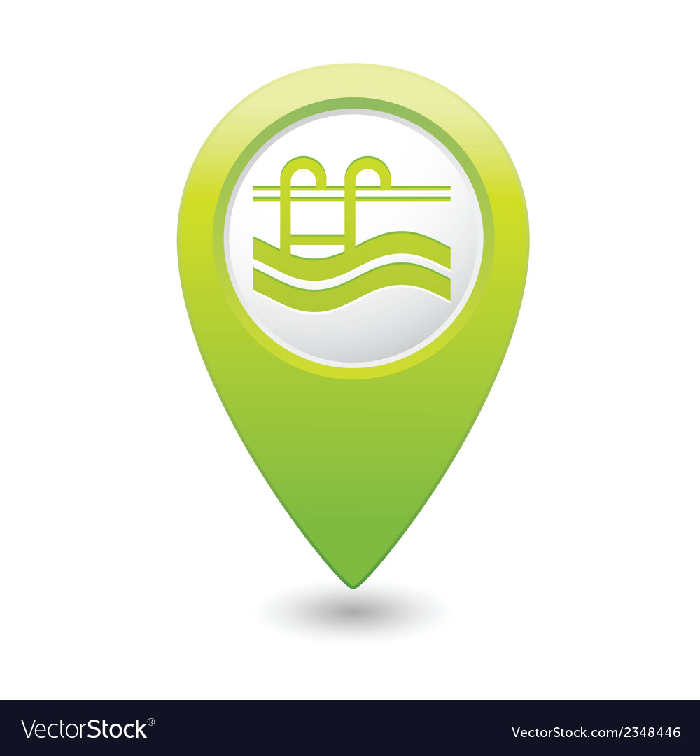 Swimmingpool icon green map pointer