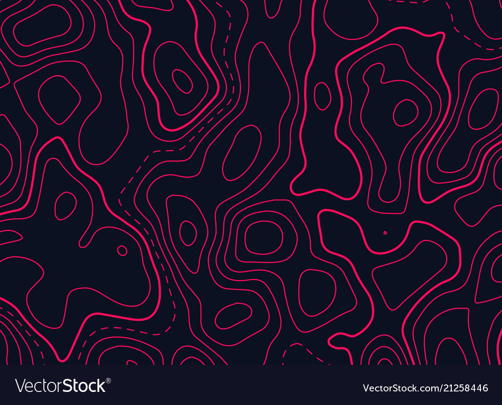 Topographic map design in red color