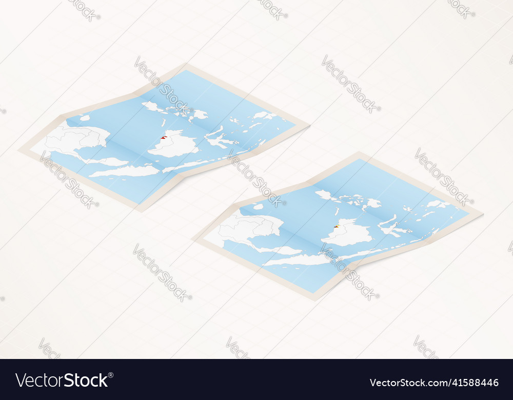 Two versions of a folded map brunei