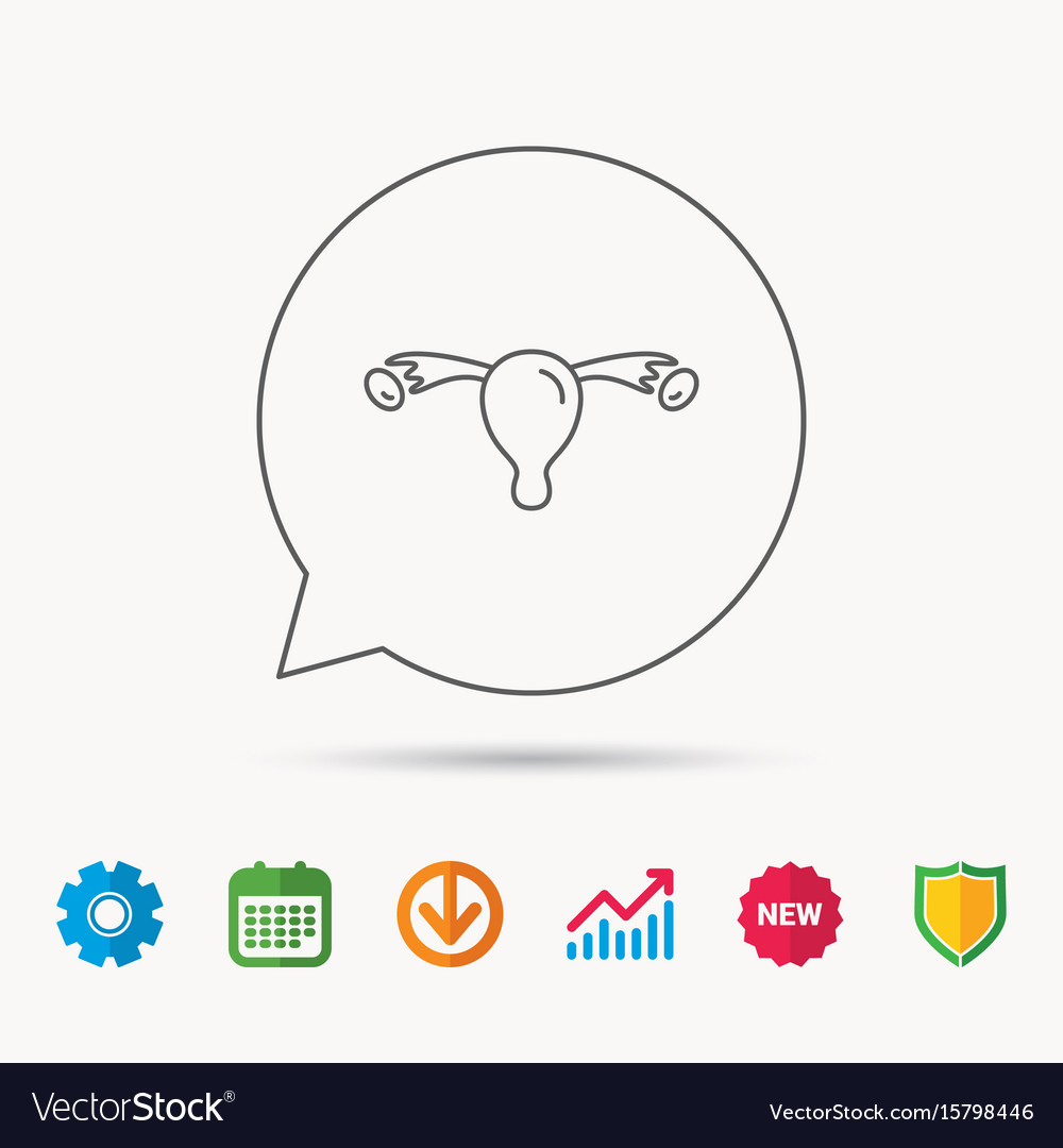 Uterus icon ovary sign Royalty Free Vector Image