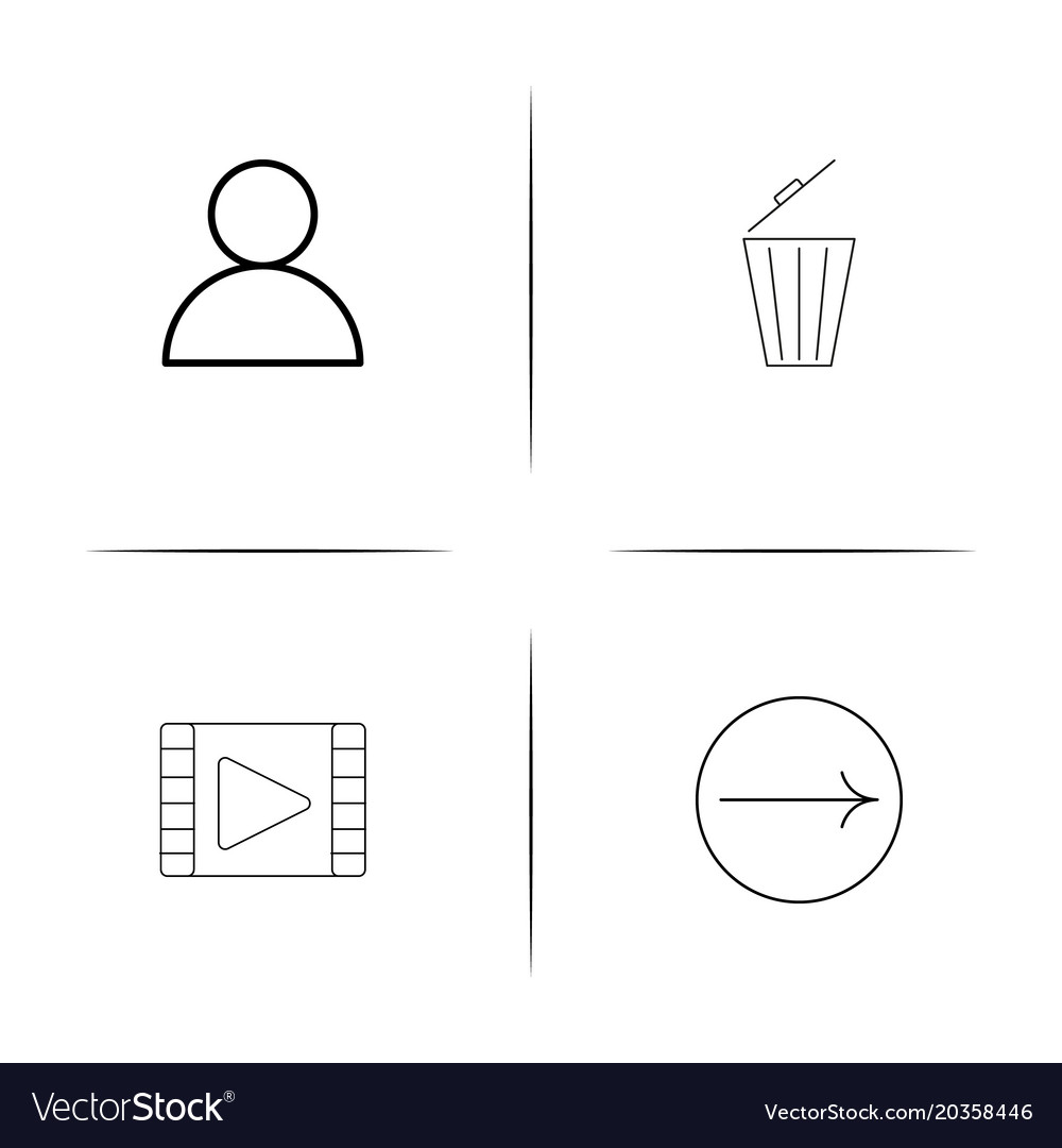 Web and text simple linear icon setsimple outline