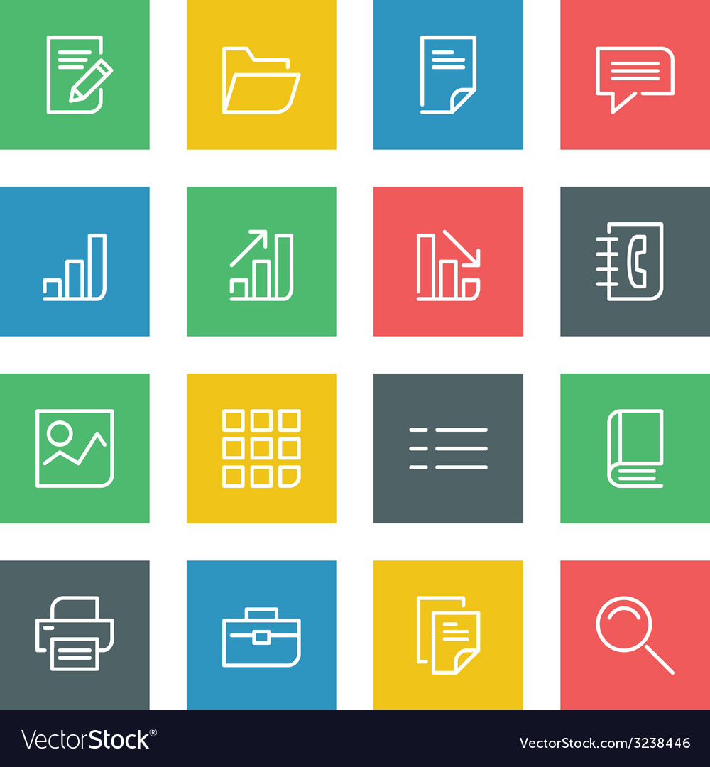 White thin line icons set for web and mobile