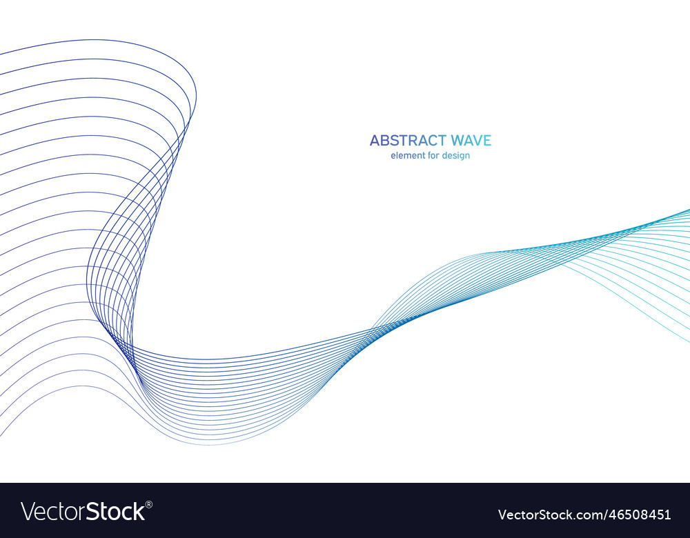 Abstract Wave Element - Blue & White