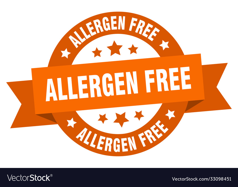 Allergen free round ribbon isolated label