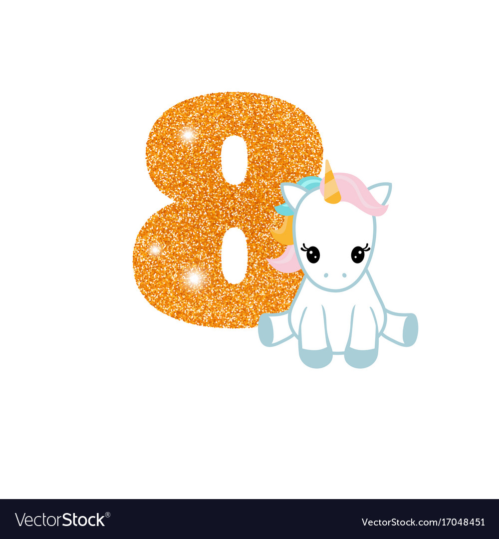 Geburtstag Jubiläumsnummer mit niedlichen Einhorn