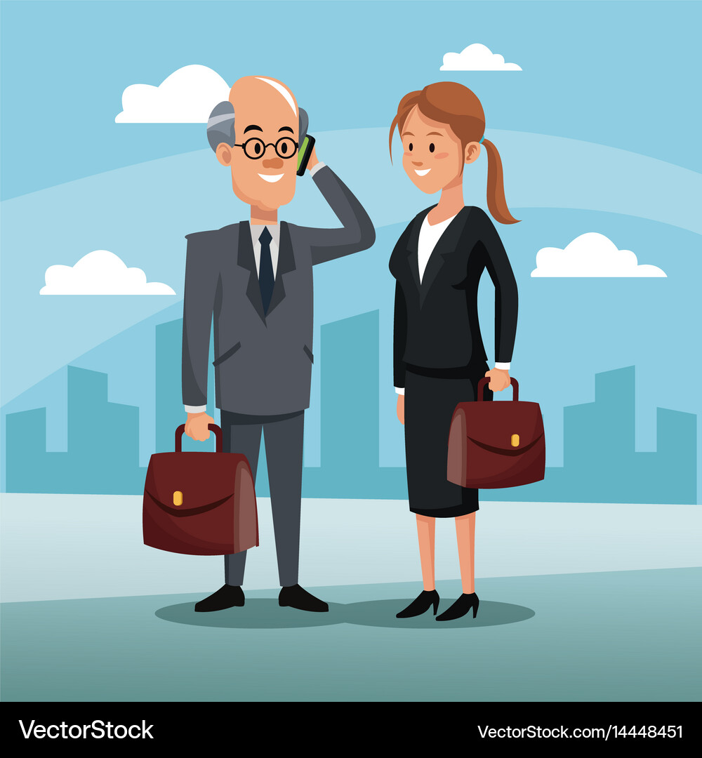 Character engineer man business woman work Vector Image