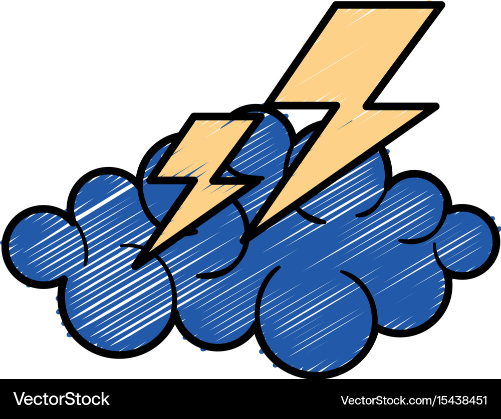 Cloud thunder weather Royalty Free Vector Image