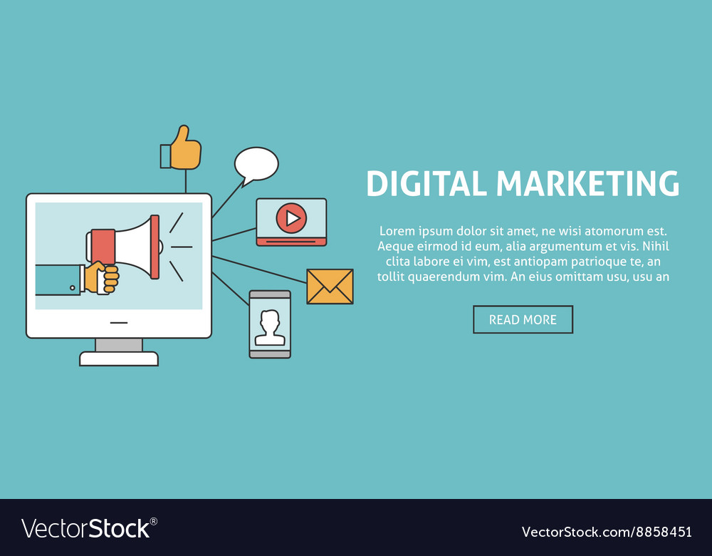 digital marketing concept banner marketing concept