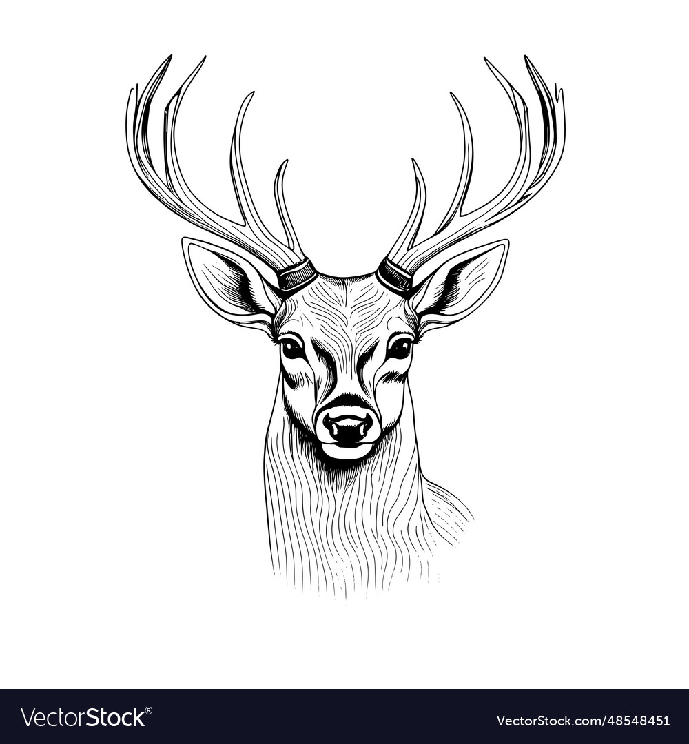 Forest deers hand drawn