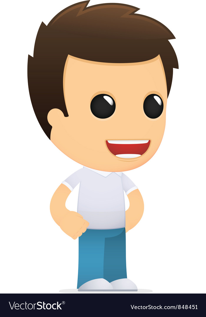 Funny cartoon casual man Royalty Free Vector Image