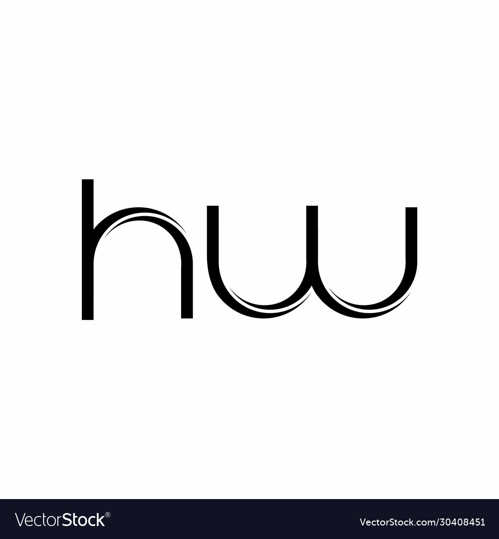 Hw logo monogram with slice rounded modern design