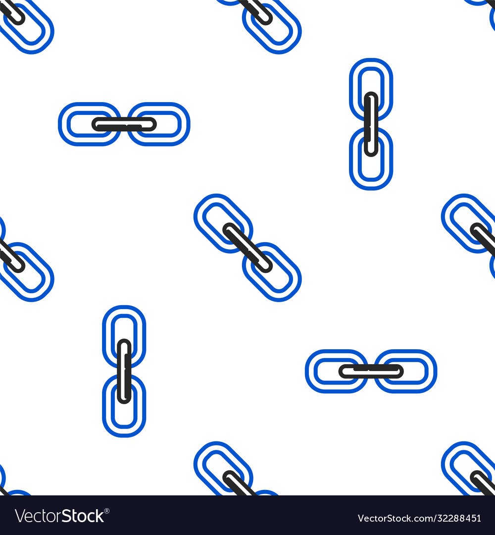 Line chain link icon isolated seamless pattern
